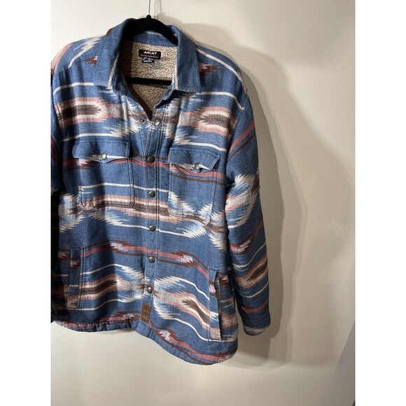 Ariat Ladies Chimayo Blue Aztec Print Shirt Jacket Women's Size XL - Picture 3 of 15